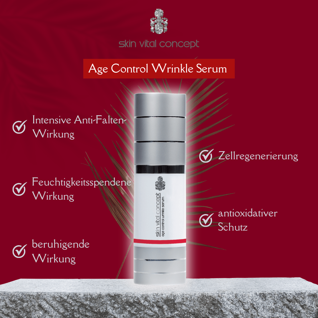 Age Control Wrinkle Serum 30 ml von Skin Vital Concept – Anti-Aging-Wirkung, Feuchtigkeitspflege und Zellerneuerung.