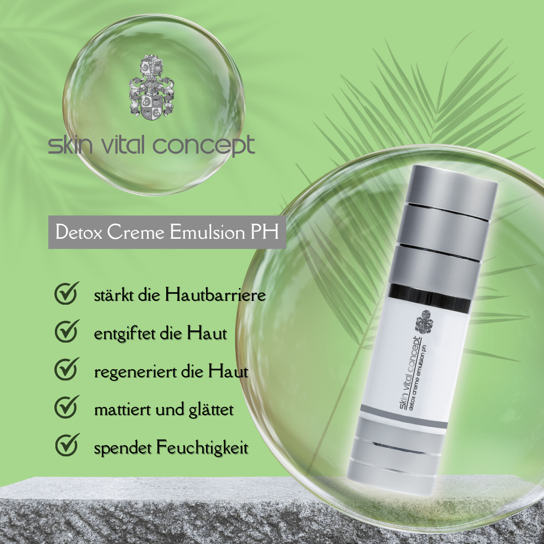 Detox Creme Emulsion pH 30 ml von Skin Vital Concept – Entgiftende Creme für ein gesundes Hautbild.