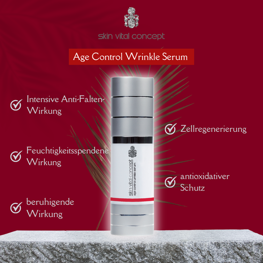 Skin Vital Concept Age Control Wrinkle Serum
Faltenreduzierendes Serum mit Peptiden und Hyaluronsäure, fördert Kollagenproduktion und strafft die Haut.