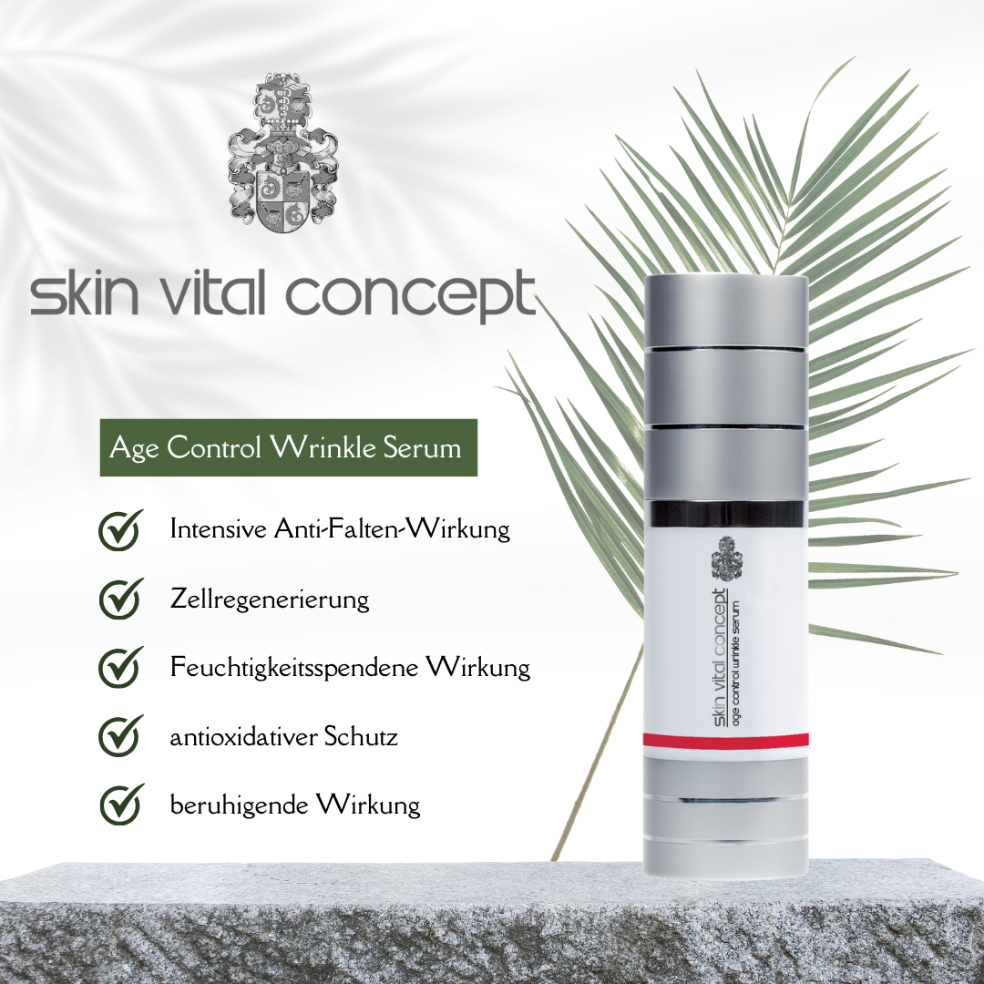 Age Control Wrinkle Serum
Faltenreduzierendes Serum mit Peptiden und Hyaluronsäure, fördert Kollagenproduktion und strafft die Haut.