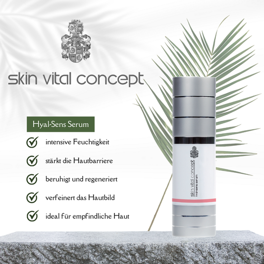 Hyal-Sens Serum
Beruhigendes Serum mit Hyaluronsäure, spendet intensive Feuchtigkeit und stärkt sensible Haut.