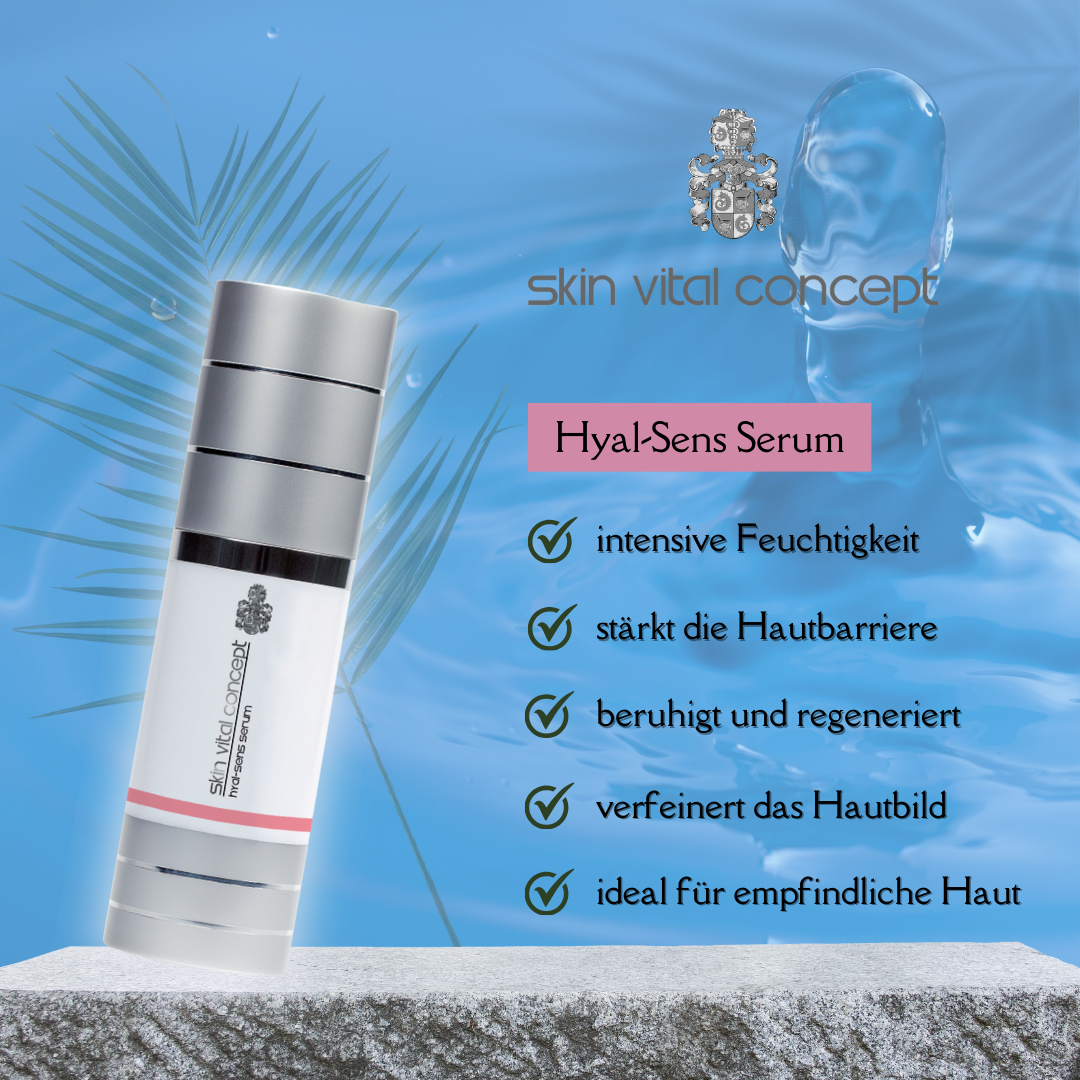 Skin Vital Concept Hyal-Sens Serum
Beruhigendes Serum mit Hyaluronsäure, spendet intensive Feuchtigkeit und stärkt sensible Haut.