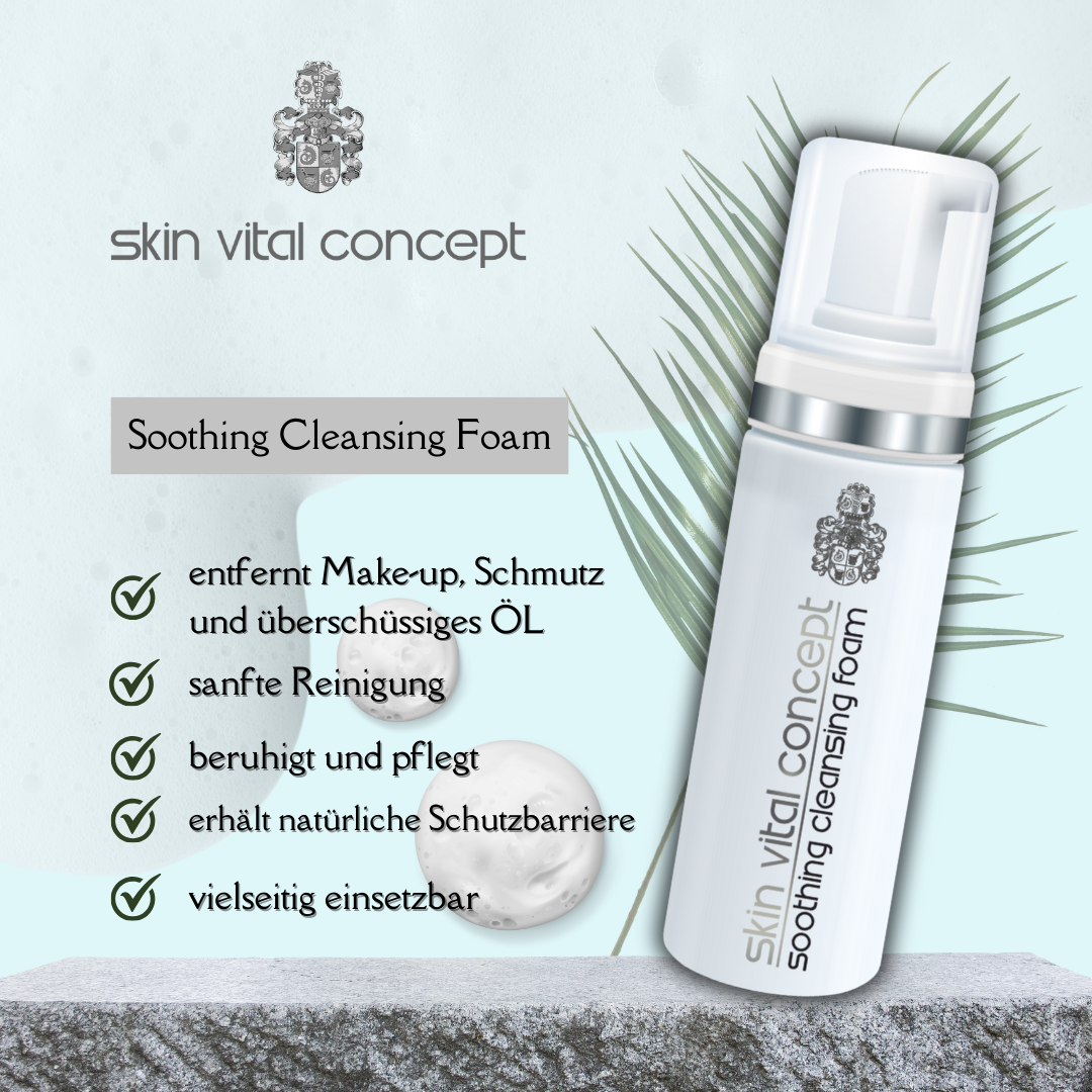 Skin Vital Concept Soothing Cleansing Foam
Sanfter Reinigungsschaum, ideal für empfindliche Haut. Entfernt Make-up und Talg, ohne die Hautbarriere zu stören.
Vital Beauty Elixir