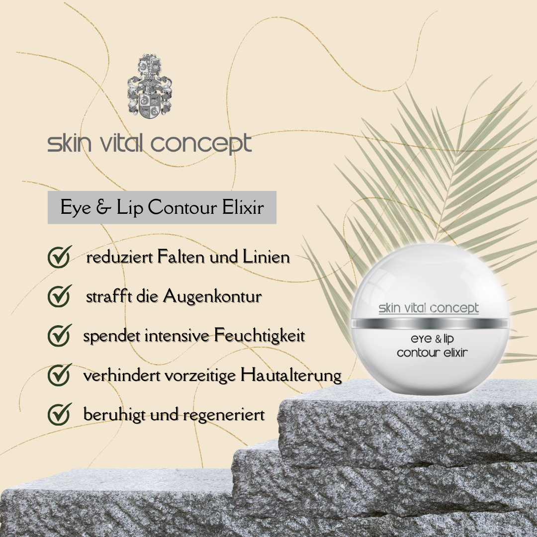 Skin Vital Concept Eye & Lip Contour Elixir
Spezielle Pflege für Augen- und Lippenpartie, reduziert Schwellungen und glättet feine Linien.